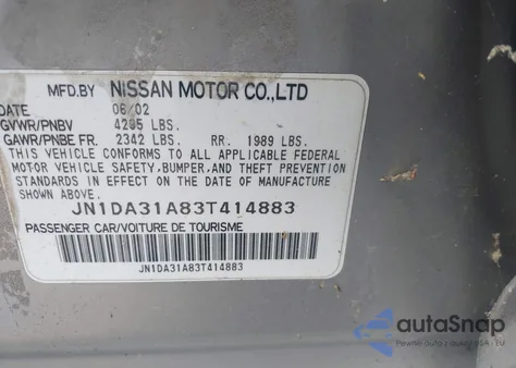 2003 Nissan Maxima Gle z USA, uszkodzony, nr VIN JN1DA31A83T414883